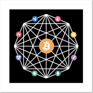 BitCoin Cryptocurrency Digital Mining Dogecoin Blockchain Posters and Art